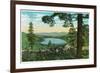 Donner Lake, California from Ridge - Donner Lake, CA-Lantern Press-Framed Premium Giclee Print