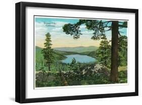 Donner Lake, California from Ridge - Donner Lake, CA-Lantern Press-Framed Art Print