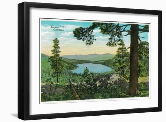 Donner Lake, California from Ridge - Donner Lake, CA-Lantern Press-Framed Art Print