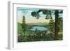 Donner Lake, California from Ridge - Donner Lake, CA-Lantern Press-Framed Art Print