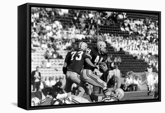 Donny Anderson #44 of Greenbay Packers,Super Bowl I, Los Angeles, California January 15, 1967-Art Rickerby-Framed Stretched Canvas