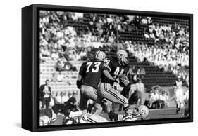 Donny Anderson #44 of Greenbay Packers,Super Bowl I, Los Angeles, California January 15, 1967-Art Rickerby-Framed Stretched Canvas