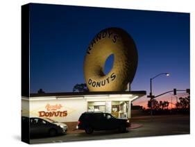 Donut's Shop at Dawn, Randy's Donuts, Inglewood, Los Angeles County, California, USA-null-Stretched Canvas