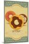 Donuts On Retro Card-elfivetrov-Mounted Art Print