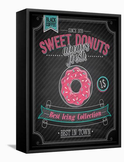 Donuts Poster - Chalkboard-avean-Framed Stretched Canvas