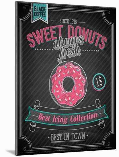 Donuts Poster - Chalkboard-avean-Mounted Art Print