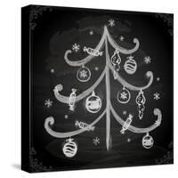 Doodle Christmas Tree with Balls for Xmas Design-Ozerina Anna-Stretched Canvas