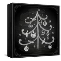 Doodle Christmas Tree with Balls for Xmas Design-Ozerina Anna-Framed Stretched Canvas