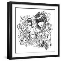 Doodled-Emily the Strange-Framed Photographic Print