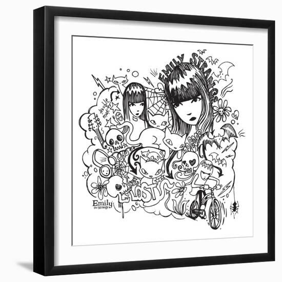 Doodled-Emily the Strange-Framed Photographic Print