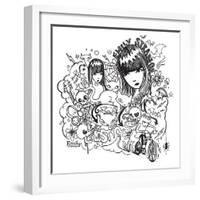 Doodled-Emily the Strange-Framed Photographic Print