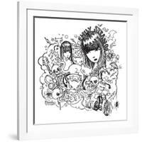 Doodled-Emily the Strange-Framed Photographic Print