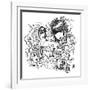 Doodled-Emily the Strange-Framed Photographic Print