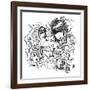 Doodled-Emily the Strange-Framed Photographic Print