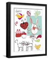 Doodlez-Leslie Wing-Framed Giclee Print