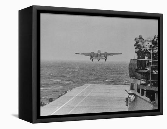 Doolittle Raid on Tokyo,B-25 Leaves USS Hornet-null-Framed Stretched Canvas