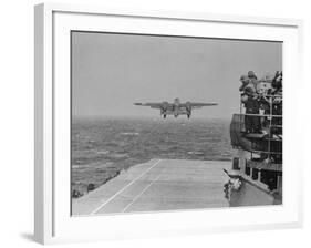 Doolittle Raid on Tokyo,B-25 Leaves USS Hornet-null-Framed Photographic Print