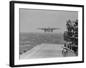 Doolittle Raid on Tokyo,B-25 Leaves USS Hornet-null-Framed Photographic Print