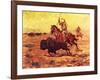 Doomed - Indian Hunting Buffalo-Charles Shreyvogel-Framed Art Print