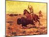 Doomed - Indian Hunting Buffalo-Charles Shreyvogel-Mounted Art Print