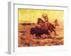 Doomed - Indian Hunting Buffalo-Charles Shreyvogel-Framed Art Print