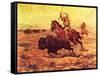 Doomed - Indian Hunting Buffalo-Charles Shreyvogel-Framed Stretched Canvas