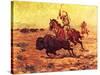 Doomed - Indian Hunting Buffalo-Charles Shreyvogel-Stretched Canvas