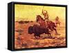 Doomed - Indian Hunting Buffalo-Charles Shreyvogel-Framed Stretched Canvas