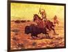 Doomed - Indian Hunting Buffalo-Charles Shreyvogel-Framed Art Print