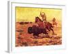 Doomed - Indian Hunting Buffalo-Charles Shreyvogel-Framed Art Print