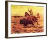 Doomed - Indian Hunting Buffalo-Charles Shreyvogel-Framed Art Print