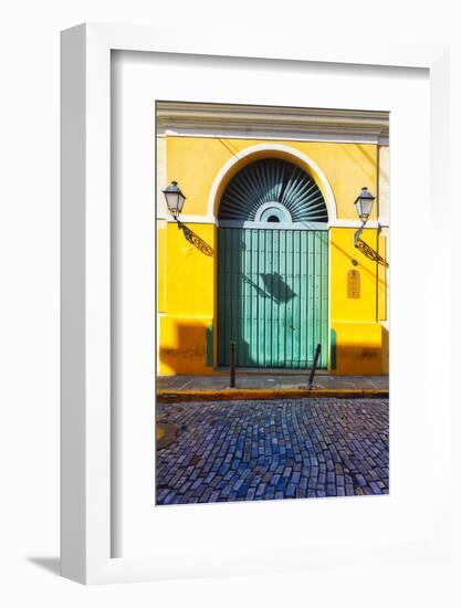 Door and Cobblestone, Old San Juan, Puerto Rico-George Oze-Framed Photographic Print