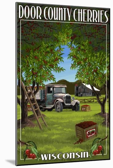 Door County, Wisconsin - Cherry Harvest-Lantern Press-Mounted Art Print