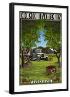 Door County, Wisconsin - Cherry Harvest-Lantern Press-Framed Art Print