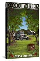 Door County, Wisconsin - Cherry Harvest-Lantern Press-Stretched Canvas