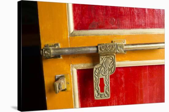 Door Detail at Khumbjung Solukhumbu, Mt Everest, Himalayas, Nepal-Bill Bachmann-Stretched Canvas