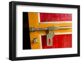 Door Detail at Khumbjung Solukhumbu, Mt Everest, Himalayas, Nepal-Bill Bachmann-Framed Photographic Print