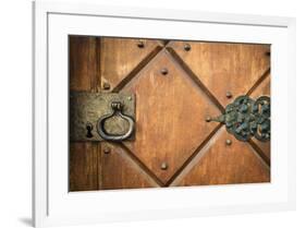 Door detail at Vikingsholm Castle, Emerald Bay State Park, Lake Tahoe, California, USA-Russ Bishop-Framed Premium Photographic Print