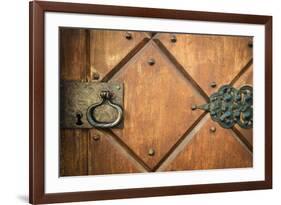 Door detail at Vikingsholm Castle, Emerald Bay State Park, Lake Tahoe, California, USA-Russ Bishop-Framed Premium Photographic Print