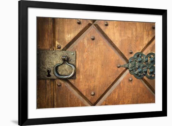 Door detail at Vikingsholm Castle, Emerald Bay State Park, Lake Tahoe, California, USA-Russ Bishop-Framed Premium Photographic Print