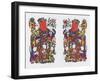 Door Gods Surrounded by Children, Left Panel, C.1980S-null-Framed Giclee Print