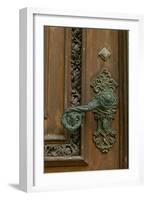 door handle, Hluboka Castle, Czech Republic, Ceske Budejovice-Russell Young-Framed Photographic Print