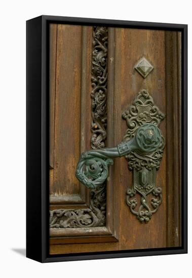door handle, Hluboka Castle, Czech Republic, Ceske Budejovice-Russell Young-Framed Stretched Canvas