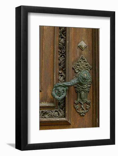 door handle, Hluboka Castle, Czech Republic, Ceske Budejovice-Russell Young-Framed Photographic Print