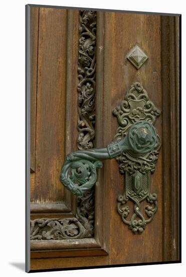 door handle, Hluboka Castle, Czech Republic, Ceske Budejovice-Russell Young-Mounted Photographic Print