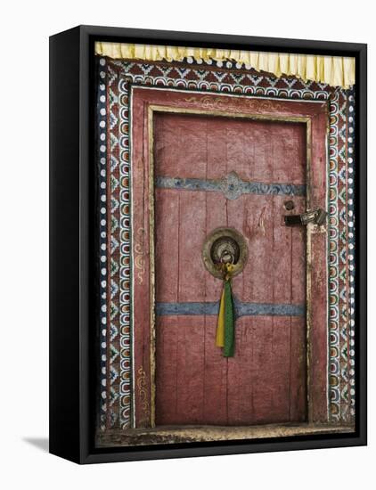 Door, Hemis Gompa (Monastery), Hemis, Ladakh, Indian Himalaya, India-Jochen Schlenker-Framed Stretched Canvas