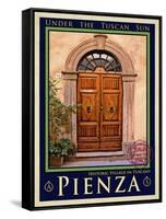 Door in Pienza Tuscany 5-Anna Siena-Framed Stretched Canvas