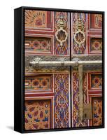 Door in the Old Medina of Fes, Morocco-Julian Love-Framed Stretched Canvas