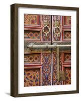 Door in the Old Medina of Fes, Morocco-Julian Love-Framed Photographic Print