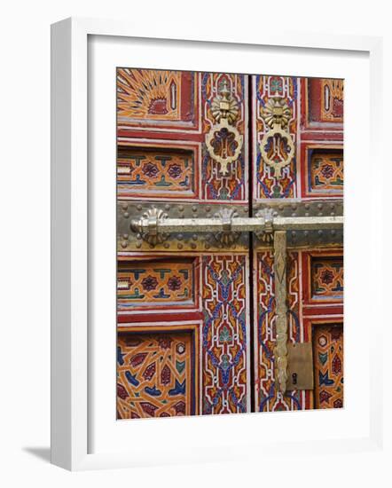 Door in the Old Medina of Fes, Morocco-Julian Love-Framed Photographic Print